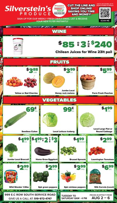 Silverstein's Produce Flyer August 2 to 6