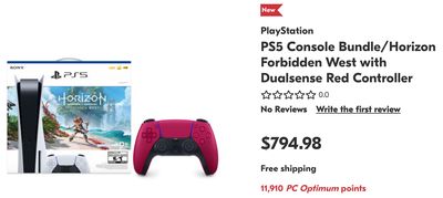 Shoppers Drug Mart Canada Offers: Get PlayStation PS5 Console Bundle/Horizon Forbidden West with Dualsense Red Controller