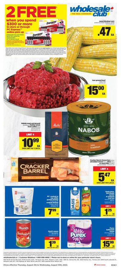Real Canadian Wholesale Club Flyer August 4 to 10