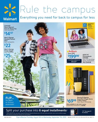 Walmart Rule the Campus Flyer August 4 to September 7