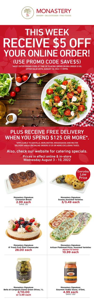 Monastery Bakery Flyer August 3 to 10