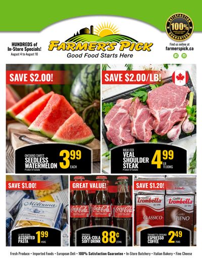 Farmer's Pick Flyer August 4 to 10