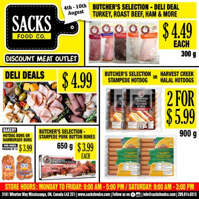 Sacks Food Co. Flyer August 4 to 10