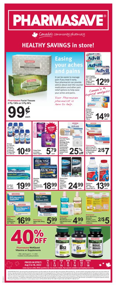 Pharmasave (ON) Flyer August 5 to 18