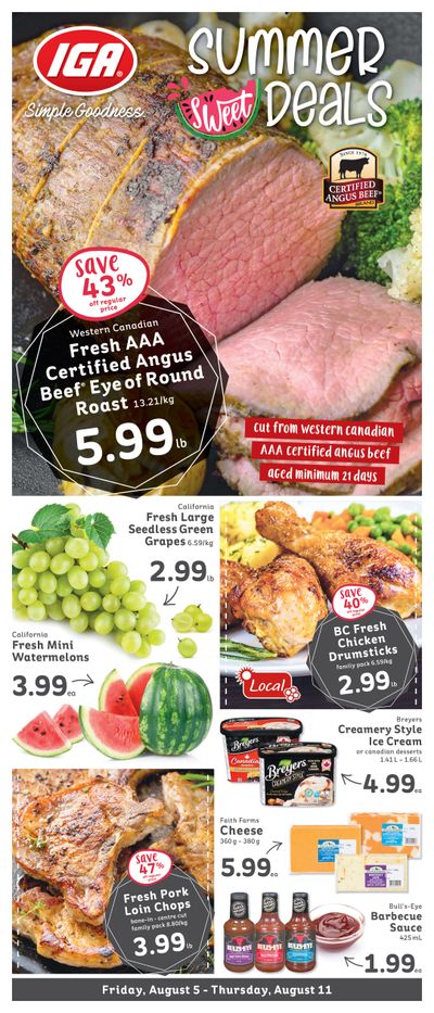 IGA Stores of BC Flyer August 5 to 11