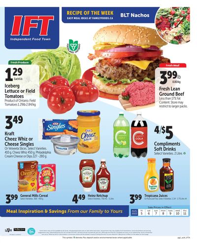 IFT Independent Food Town Flyer August 5 to 11