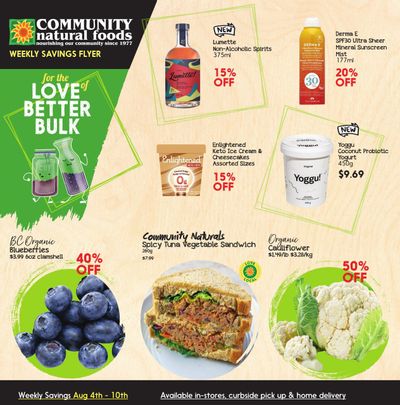 Community Natural Foods Flyer August 4 to 10