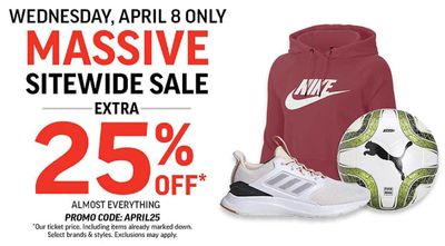 Sport Chek Canada Massive Sitewide Sale: Save an EXTRA 25% off Everything with Coupon Code + FREE Shipping
