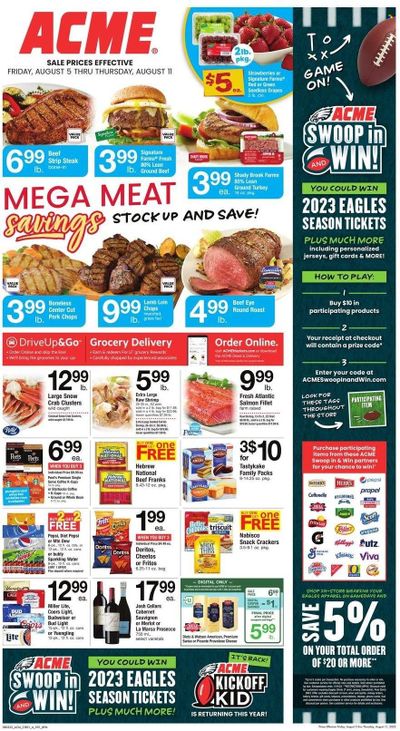 ACME (DE, NJ, NY, PA) Weekly Ad Flyer Specials August 5 to August 11, 2022