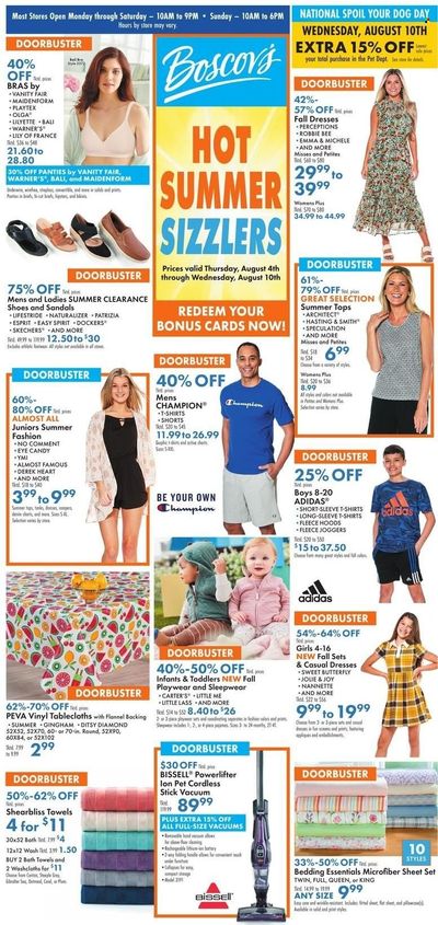 Boscov's (CT, DE, MD, NJ, NY, PA) Weekly Ad Flyer Specials August 4 to August 10, 2022