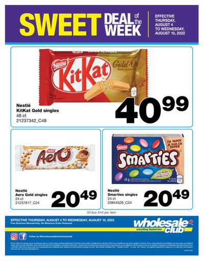 Wholesale Club Sweet Deal of the Week Flyer August 4 to 10