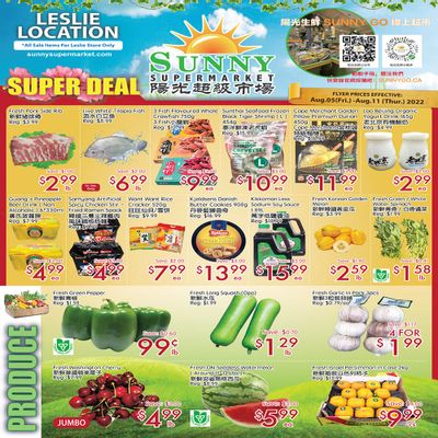Sunny Supermarket (Leslie) Flyer August 5 to 11 