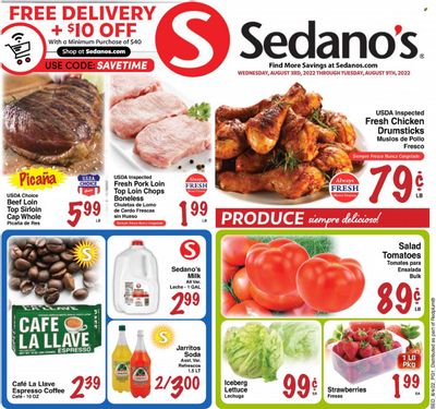 Sedano's (FL) Weekly Ad Flyer August 4 to August 11