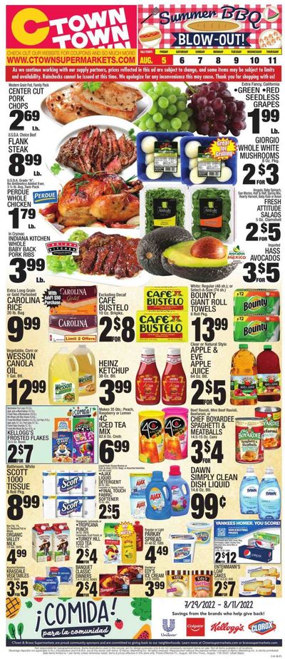 C-Town (CT, FL, MA, NJ, NY, PA) Weekly Ad Flyer Specials August 5 to August 11, 2022