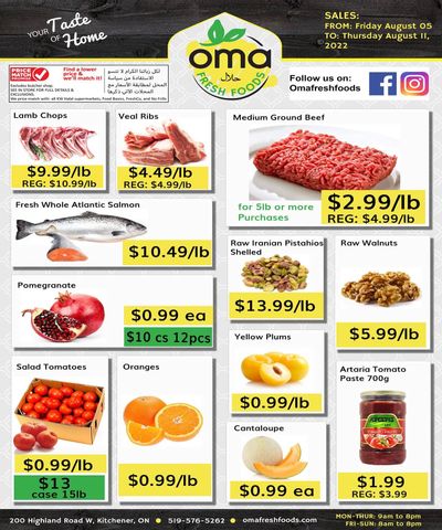 Oma Fresh Foods Flyer August 5 to 11