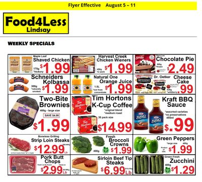 Food 4 Less (Lindsay) Flyer August 5 to 11