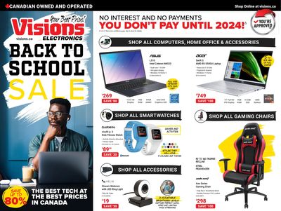 Visions Electronics Back to School Sale Flyer August 5 to 11