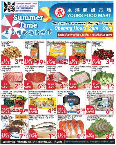 Yours Food Mart Flyer August 5 to 11