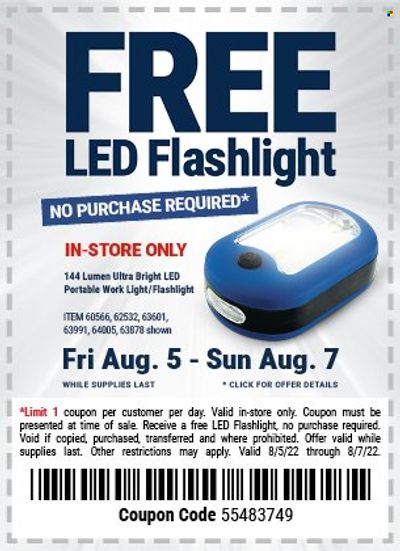 Harbor Freight Weekly Ad Flyer Specials August 5 to August 7