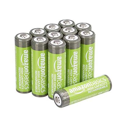 Amazon Basics 12-Pack AA Rechargeable Batteries, High-Capacity 2,400 mAh Battery, Pre-Charged, Recharge up to 400x $22.37 (Reg $29.07)