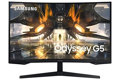 SAMSUNG 27" Odyssey G55A QHD 165Hz 1ms FreeSync Curved Gaming Monitor with HDR 10, Futuristic Design for Any Desktop (LS27AG550ENXZA) $348 (Reg $379.99)