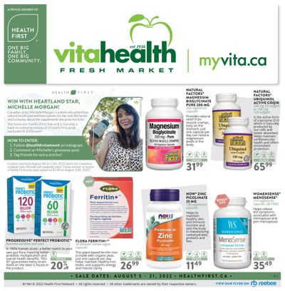 Vita Health Fresh Market Flyer August 5 to 21
