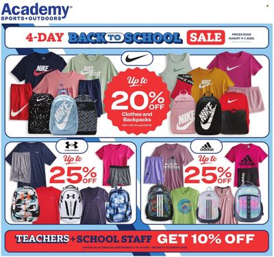Academy Sports + Outdoors Weekly Ad Flyer Specials August 4 to August 7