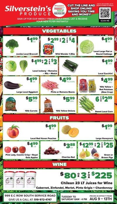 Silverstein's Produce Flyer August 9 to 13