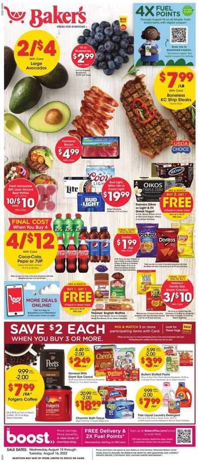 Baker's (NE) Weekly Ad Flyer Specials August 10 to August 16, 2022