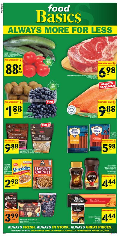 Food Basics Flyer August 11 to 17