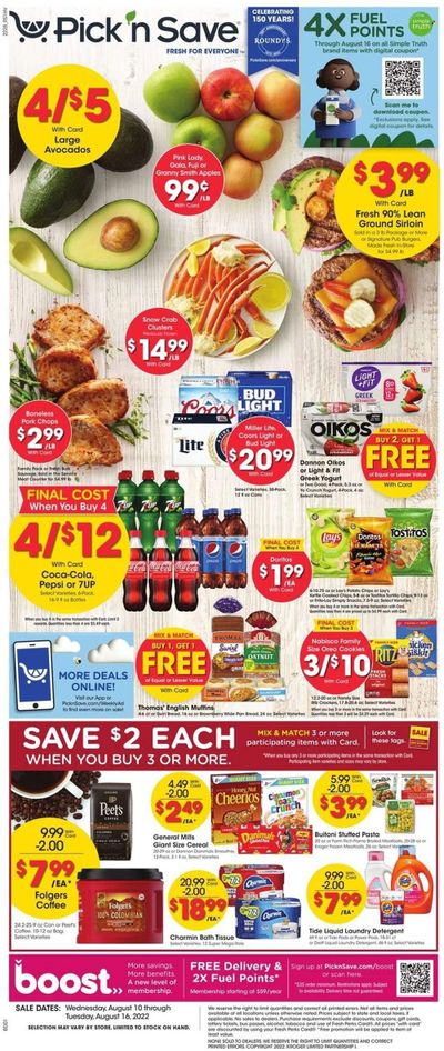 Pick ‘n Save (WI) Weekly Ad Flyer Specials August 10 to August 16, 2022