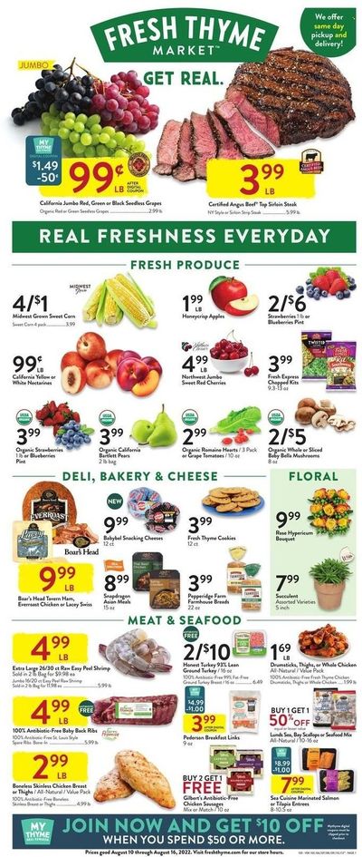 Fresh Thyme Weekly Ad Flyer Specials August 10 to August 16, 2022