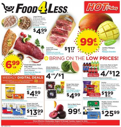 Food 4 Less (CA) Weekly Ad Flyer Specials August 10 to August 16, 2022