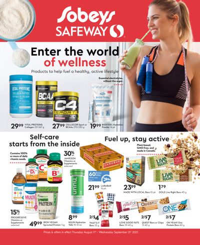 Sobeys/Safeway (AB, SK, MB) Enter the World of Wellness Flyer August 11 to September 21