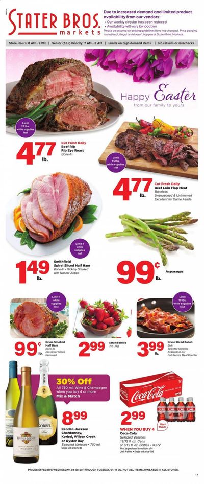 Stater Bros. Weekly Ad & Flyer April 8 to 14