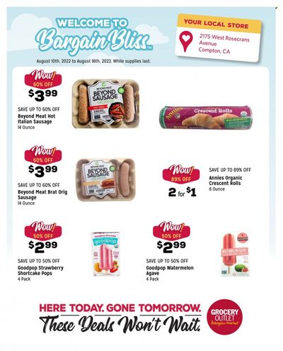 Grocery Outlet (CA, ID, OR, PA, WA) Weekly Ad Flyer Specials August 10 to August 16, 2022