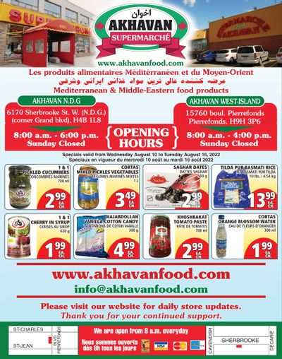 Akhavan Supermarche Flyer August 10 to 16