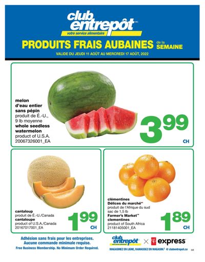 Wholesale Club (QC) Fresh Deals of the Week Flyer August 11 to 17