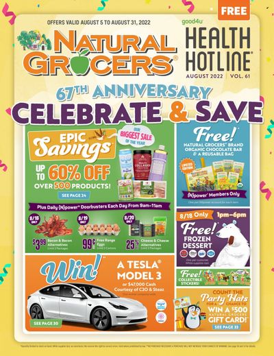 Natural Grocers Weekly Ad Flyer Specials August 5 to August 31, 2022