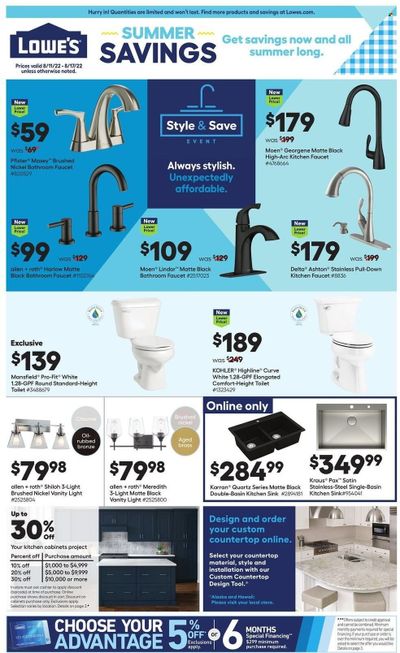 Lowe's Weekly Ad Flyer Specials August 11 to August 17, 2022