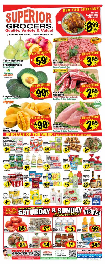 Superior Grocers (CA) Weekly Ad Flyer Specials August 10 to August 16, 2022