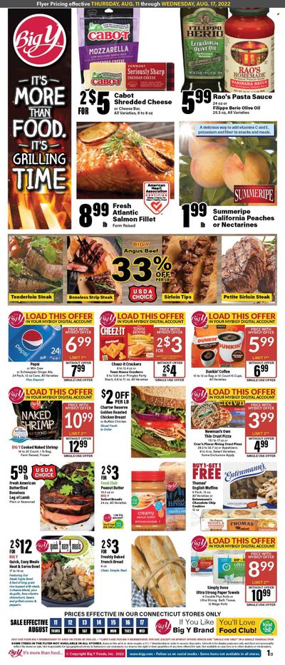 Big Y (CT) Weekly Ad Flyer Specials August 11 to August 17, 2022