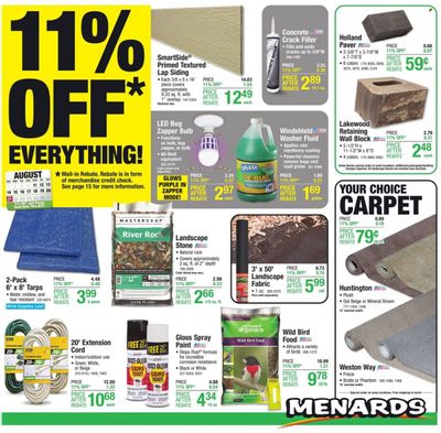 Menards Weekly Ad Flyer Specials August 11 to August 21, 2022