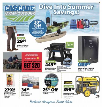 Cascade Farm And Outdoor (OR, WA) Weekly Ad Flyer Specials August 3 to August 16, 2022