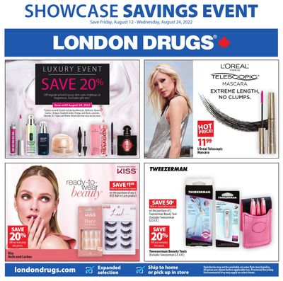London Drugs Showcase Savings Event Flyer August 12 to 24