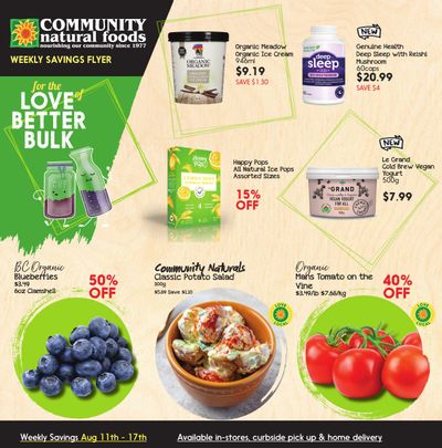 Community Natural Foods Flyer August 11 to 17