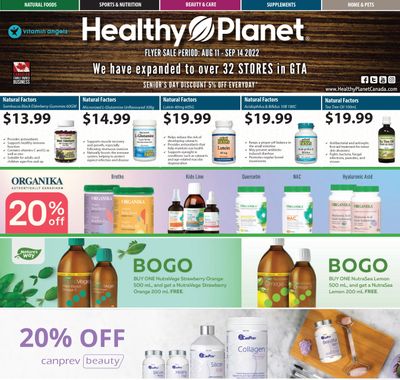 Healthy Planet Flyer August 11 to September 14