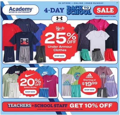 Academy Sports + Outdoors Weekly Ad Flyer Specials August 11 to August 14, 2022