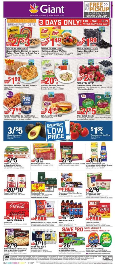 Giant Food (DE, MD, VA) Weekly Ad Flyer Specials August 12 to August 18, 2022
