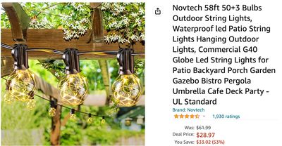 Amazon Canada Deals: Save 53% on Outdoor String Lights + 35% on Bluetooth Outdoor Projector + 67% on Solar Powered Bird Bath Fountain + More Offers